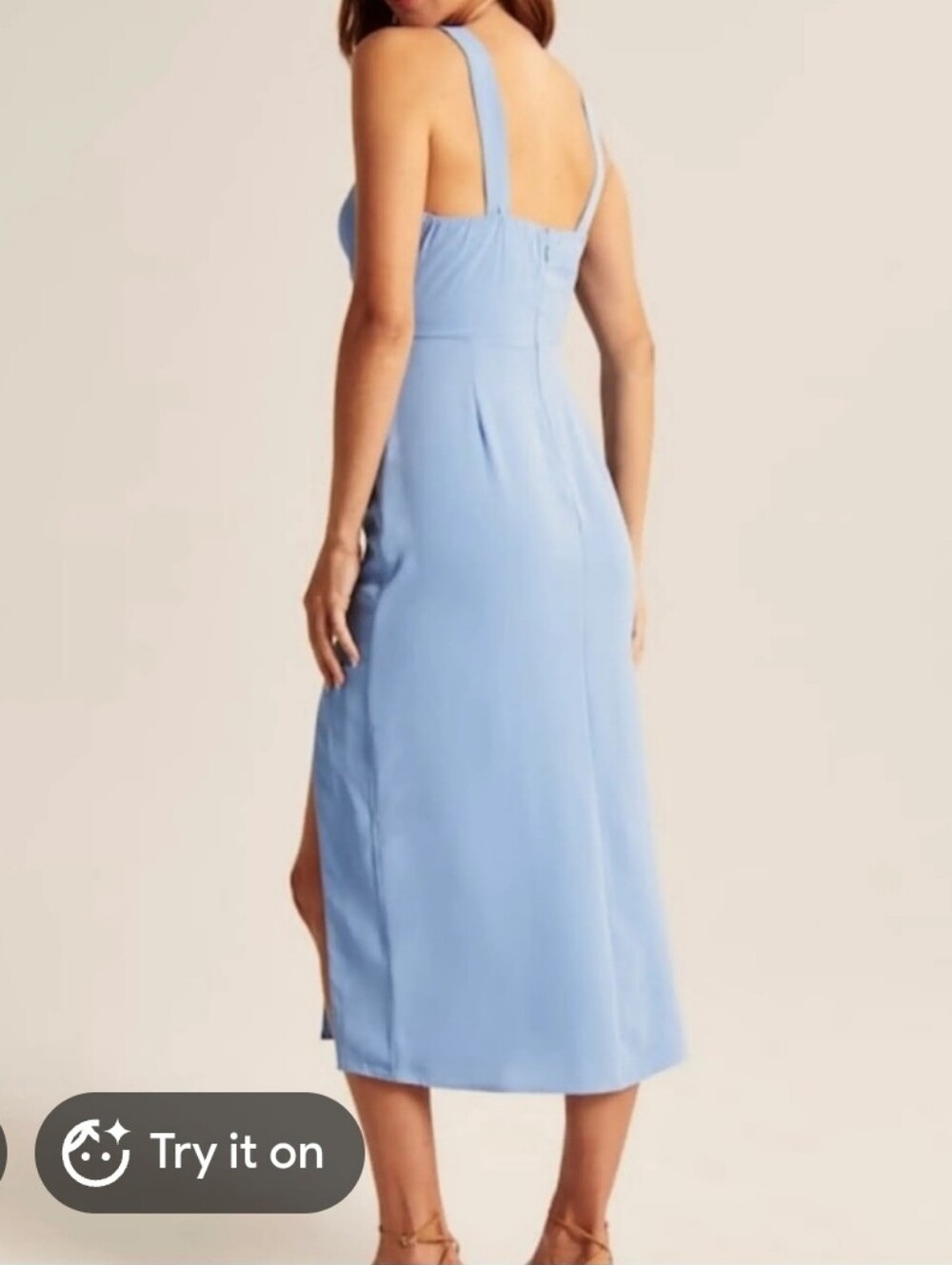 Abercrombie And Fitch XS Light Blue Tie-Front Cinch Summer Resort Midi Dress 2 4 - Picture 3 of 14